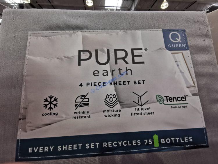 Pure Earth Tencel Blend Sheet Set 4PC. Queen
