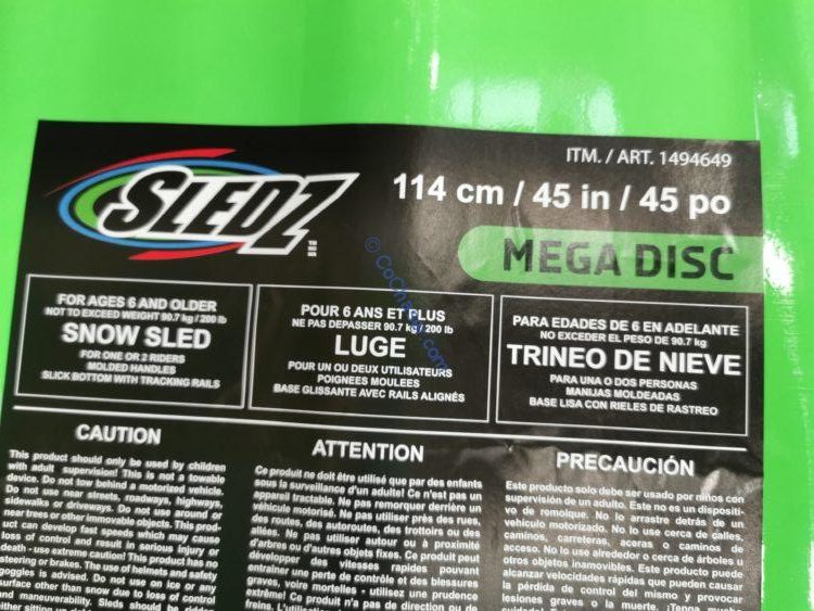 Costco1494649KeeperSportsSledz45MEGADiskSLED3 CostcoChaser