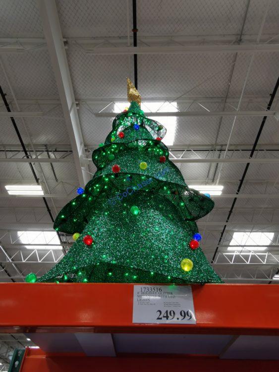 8’ Holiday Glitter Mesh Tree with LED Lights