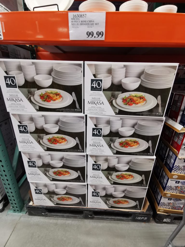 Costco1630857MikasaNellie40pieceBoneChinaDinnerwareSetall