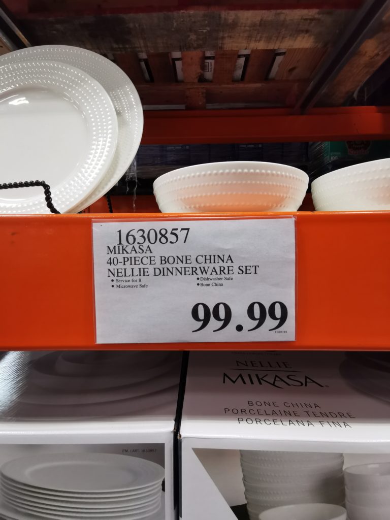 Costco1630857MikasaNellie40pieceBoneChinaDinnerwareSettag