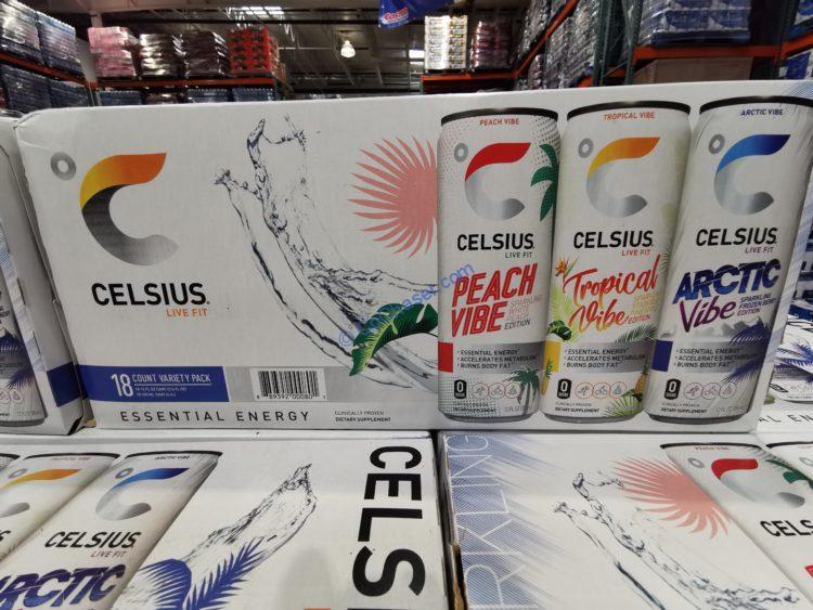 Celsius Sparkling Vibe Variety Pack 18/12 Ounce Cans