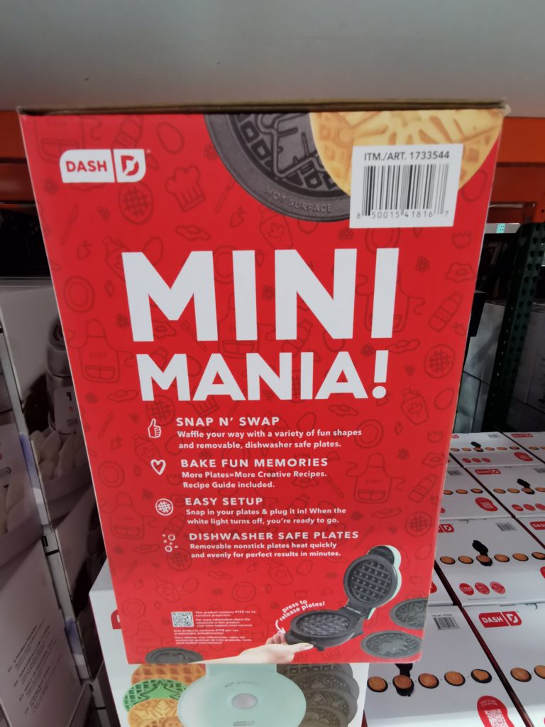 Costco1733544DashMultiPlateMiniWaffleMakerwithRemovable