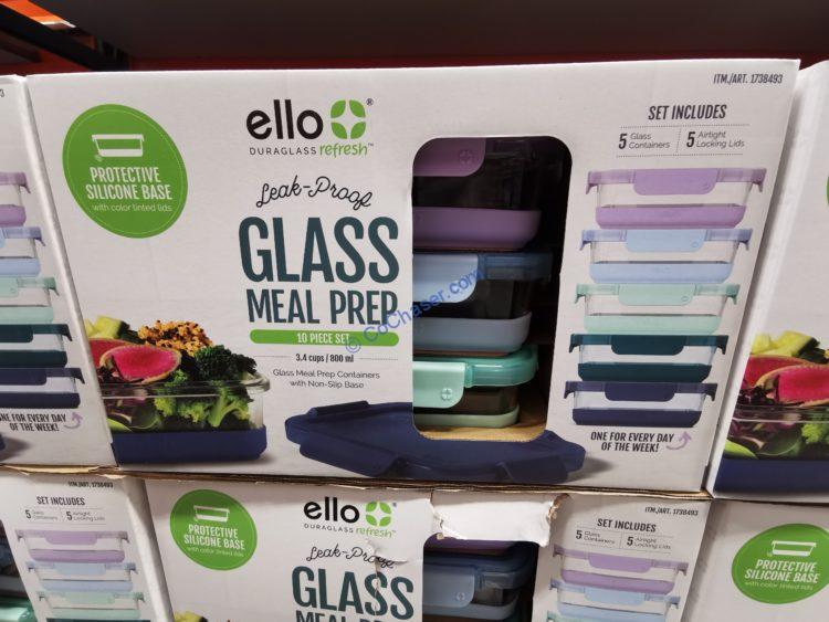 Ello10-Piece Meal Prep Glass Food Storage Containers