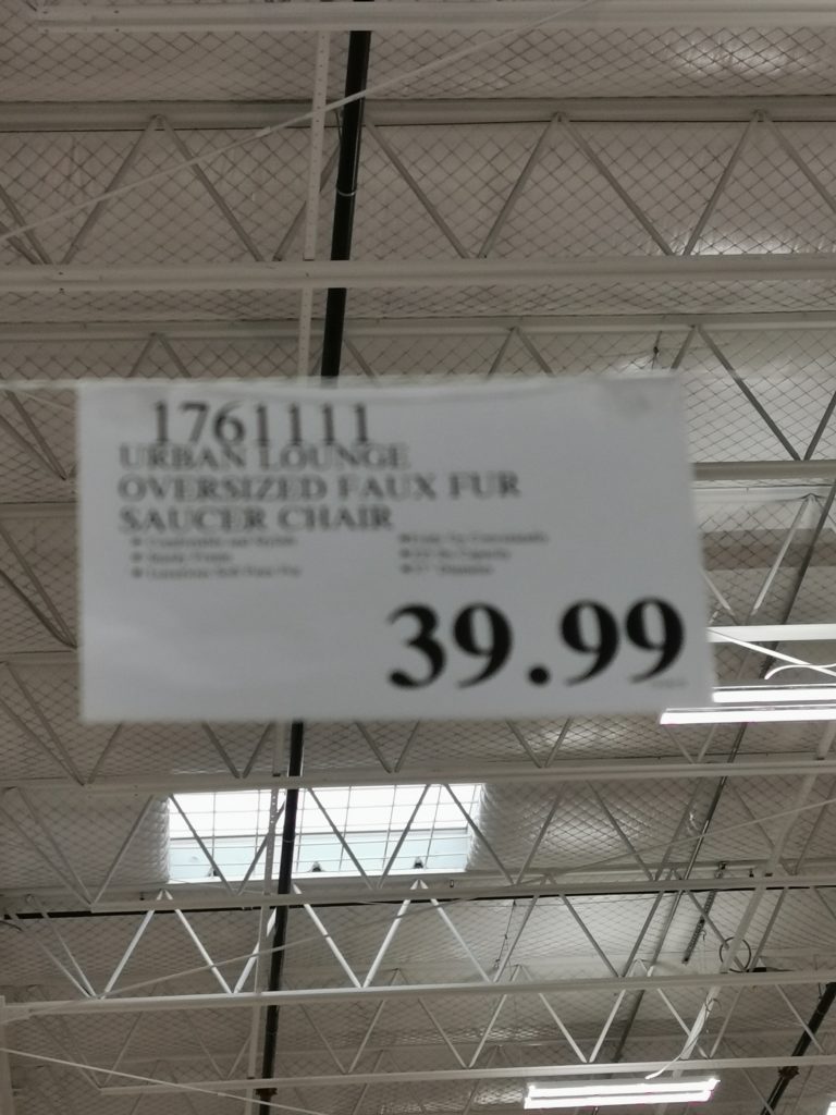 Costco1761111UrbanLoungeOversizedFau FurSaucerChairtag