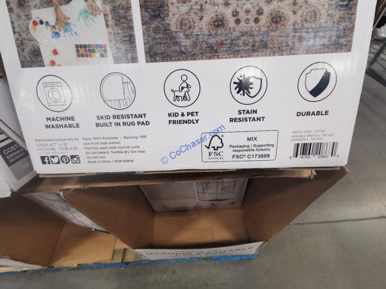 WYATT & ASH Washable Area Rug, 5’3” x 7’5” CostcoChaser