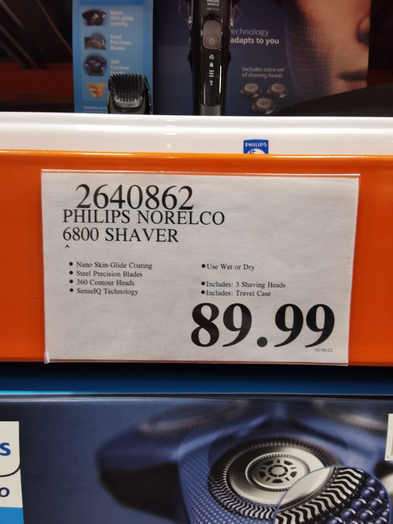 Costco2640862PhilipsNorelcoShaver6800tag CostcoChaser