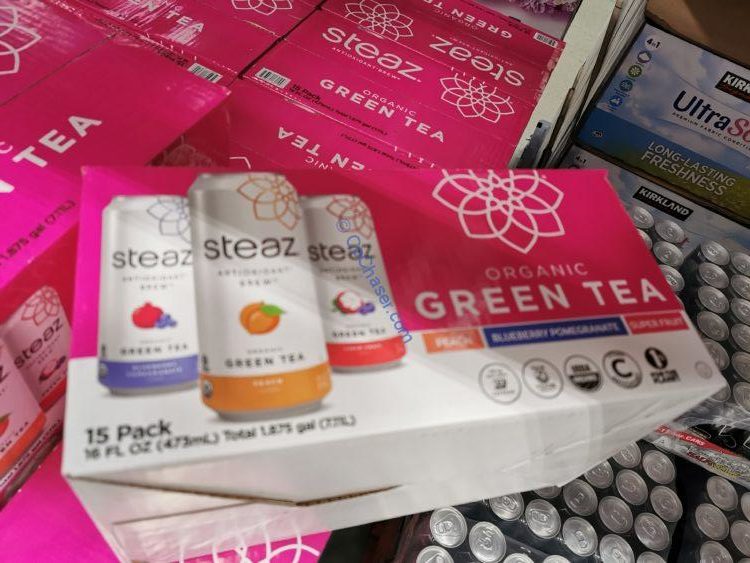 Steaz Organic Green Tea 15/16 Ounce Cans