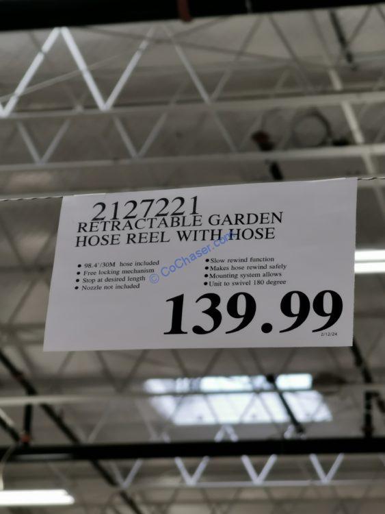 Costco2127221SUNNEDAYRetractableGardenHoseReelwithHosetag