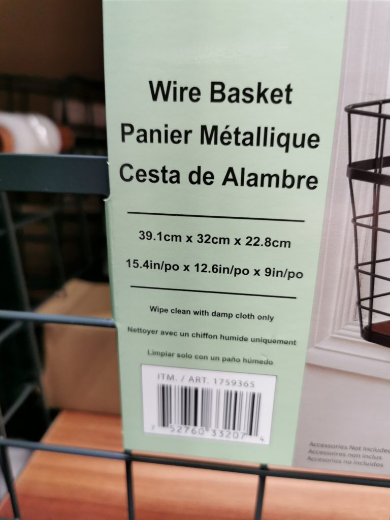 Costco1759365BAUMBaxterBasketWoodWirebar CostcoChaser